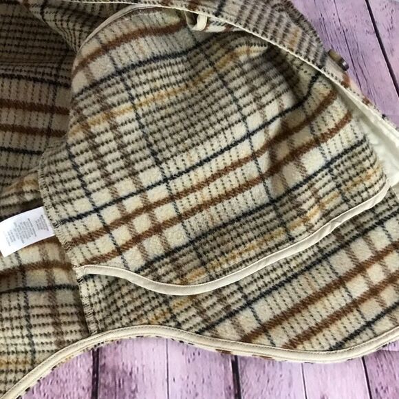 JOIE Oversized Neutral Plaid Button Up Cabincore Casual Wool Blend Jacket M - Picture 7 of 10